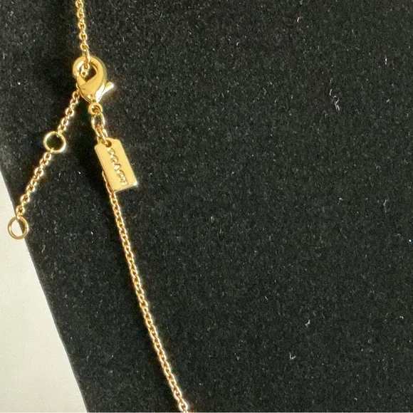 Coach Gold Tone Horse & Carriage Necklace w/ Dust Bag - Picture 5 of 7